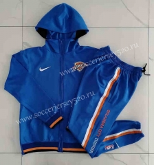 2021-2022 NBA Oklahoma City Thunder Blue Jacket Uniform With Hat-815