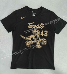Toronto Raptors Black #43 NBA Cotton T-shirt-LH