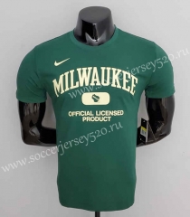 2022-2023 Milwaukee Bucks Green NBA Cotton T-shirt-CS