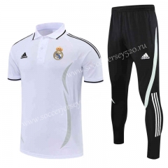 2022-2023 Real Madrid White Thailand Polo Uniform-4627