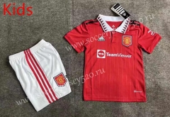 2022-2023 Manchester United Home Red Kids/Youth Soccer Uniform-8925