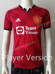 Player Version 2022-2023 Manchester United Red (Black&White Collar) Thailand Soccer Jersey AAA-807