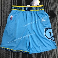 75th Anniversary Jordan Limited Version Memphis Grizzlies Sky Blue NBA Shorts-311