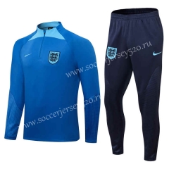 2022-2023 England Camouflage Blue Thailand Soccer Tracksuit-411