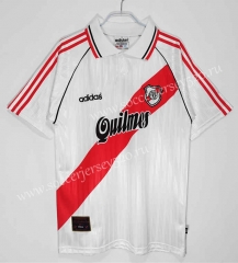 Retro Version 1995-1996 River Plate Home White Thailand Soccer Jersey AAA-C1046