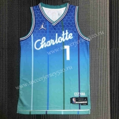 2021-2022 City Edition Charlotte Hornets Blue #1 NBA Jersey-311