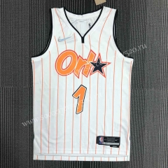 75th Anniversary Orlando Magic White&Orange #1 NBA Jersey-311