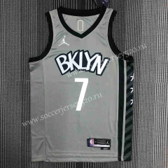 75th Anniversary Jordan Limited Edition Brooklyn Nets Gray #7 NBA Jersey-311