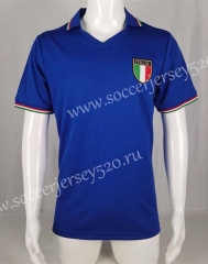 Retro Version 1982 Italy Home Blue Thailand Soccer Jersey AAA-503