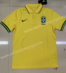 2022-2023 Brazil Yellow Thailand Polo Shirt-7872