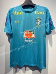 2022-2023 Brazil Blue ( With Sponsor Logo ) Thailand Training Soccer Jersey-7872