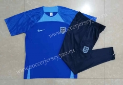 2022-2023 England Camouflage Blue Short-sleeved Thailand Soccer Tracksuit-815