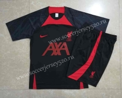 2022-2023 Liverpool Black Short-sleeved Thailand Soccer Tracksuit-815