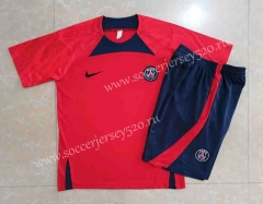 2022-2023 Paris SG Red Short-sleeved Thailand Soccer Tracksuit With Hat-815