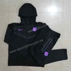 2022-2023 Barcelona Black Thailand Soccer Jacket Uniform With Hat-815