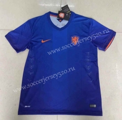 Retro Version 2014 World Cup Netherlands Away Blue Thailand Soccer Jersey AAA-305