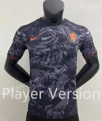 Player Version 2022-2023 Netherlands Away Black&Gray Thailand Soccer Jersey AAA-888