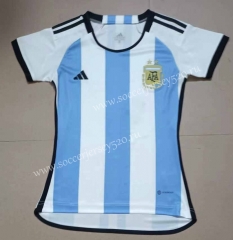 2022-2023 Argentina Home Blue and White Women Thailand Soccer Jersey AAA-708