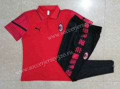 2022-2023 AC Milan Red Thailand Polo Uniform-815