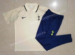 2022-2023 Tottenham Hotspur Beige Thailand Polo Uniform-815