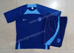 2022-2023 Atletico Madrid Camouflage Blue Short-sleeved Thailand Soccer Tracksuit-815