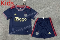 2022-2023 Ajax Away Royal Blue Kid/Youth Soccer Uniform-GB