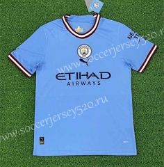 2022-2023 Manchester City Home Blue Thailand Soccer Jersey AAA-403