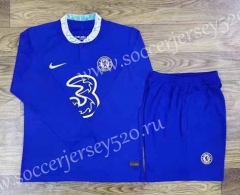 2022-2023 Chelsea Home Blue LS Soccer Uniform-709