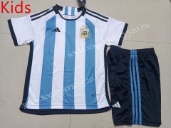 2022-2023 Argentina Home Blue and White Kids/Youth Soccer Uniform-507