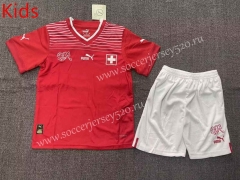 2022-2023 Switzerland Home Red Kids/Youth Soccer Uniform-1506