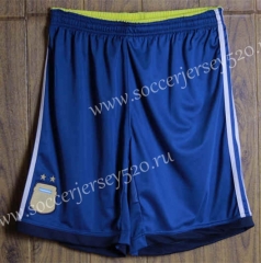 Retro Version 2014 Argentina Blue Thailand Soccer Shorts-SL