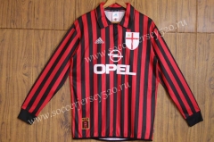 Retro Version 99-00 Centennial Edition AC Milan Red&Black LS Thailand Soccer Jersey AAA-SL