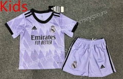 2022-2023 Real Madrid Away Purple Kids/Youth Soccer Uniform-GB