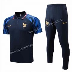 2022-2023 France Royal Blue Thailand Polo Uniform-815