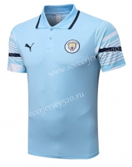 2022-2023 Manchester City Light Blue Thailand Polo Shirt-815