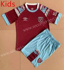 2022-2023 West Ham United Home Red Kids/Youth Soccer Uniform-507