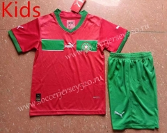 2022-2023 Morocco Home Red Kids/Youth Soccer Uniform-507
