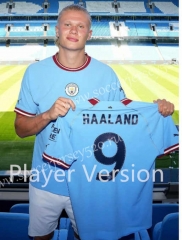 Player Version 2022-2023 Manchester City #9 HAALAND Light Blue Thailand Soccer Jersey AAA