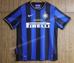 Retro version 09-10 Champions League Inter Milan Home Blue&Black Thailand Soccer Jersey AAA-SL