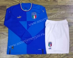 2022-2023 Italy Home Blue LS Soccer Uniform-709