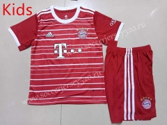 2022-2023 Bayern München Home Red Kids/Youth Soccer Uniform-507