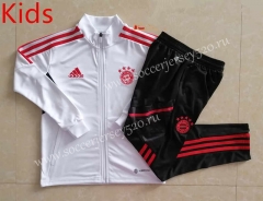 2022-2023 Bayern München White Kids/Youth Soccer Jacket Uniform-815