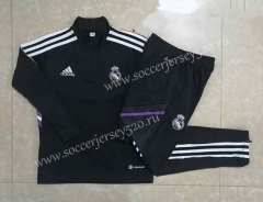 2022-2023 Real Madrid Black Kids/Youth Soccer Tracksuit-815