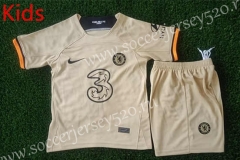 2022-2023 Chelsea Away Yellow Kid/Youth Soccer Uniform-3871