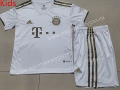 2022-2023 Bayern München Away White Kids/Youth Soccer Uniform-507