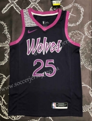 Minnesota Timberwolves Black #25 NBA Jersey-311
