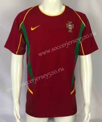 Retro Version 2002 World Cup Portugal Home Red Thailand Soccer Jersey AAA-503