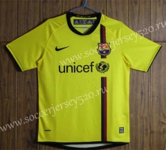 Retro Version 08-09 Barcelona Away Yellow Thailand Soccer Jersey AAA-SL