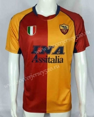Retro Version 01-02 Roma Home Red&Yellow Thailand Soccer Jersey AAA-503
