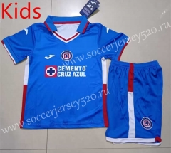 2022-2023 Cruz Azul Home Blue Kid/Youth Soccer Uniform-507
